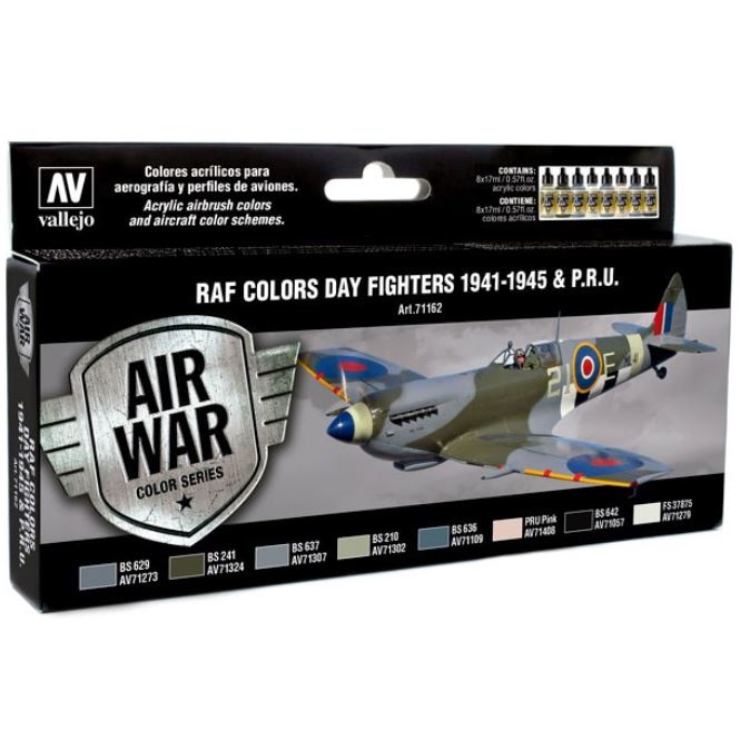 VALLEJO Model Air Set: WWII RAF Day Fighters 1941-1945 & P.R.U. (8 colores)