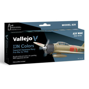 Set de 8 botes de 17ml de pintura acrílica con colores para la Marina Japones de Vallejo Model Air referencia 71169