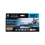 Set de 8 colores para barcos alemanes de la Kriegsmarine de Vallejo Model Air referencia 71615