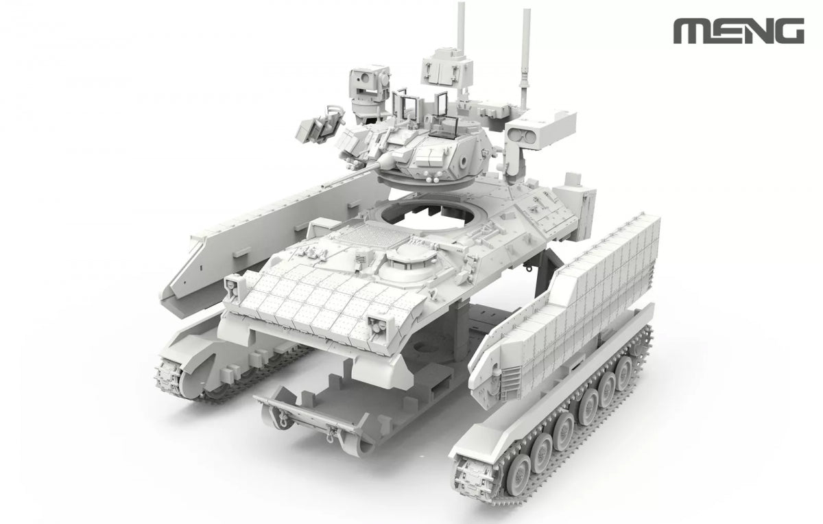 Despiece de la maqueta del M2A3 Bradley con Busk III en escala 1:72 de Meng referencia 72-005