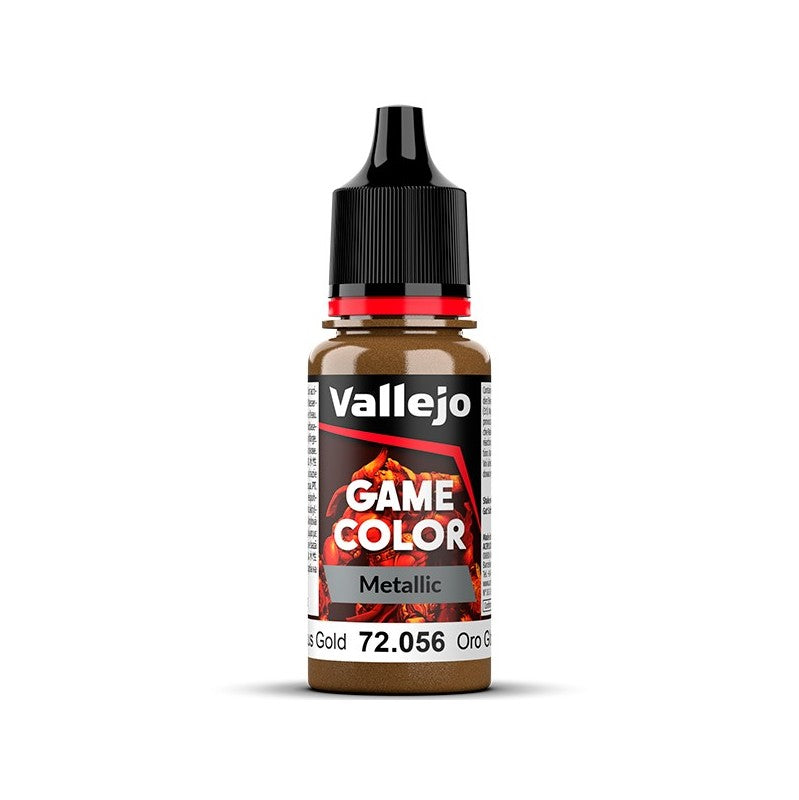 Bote de pintura de 18ml color Oro Glorioso con acabado metálico de Vallejo Game Color referencia 72056