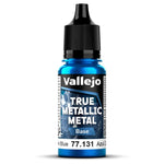 Bote de pintura de 18ml de color Base Azul Zafiro de la gama de pintura True Metallic Metal de Vallejo referencia 77131