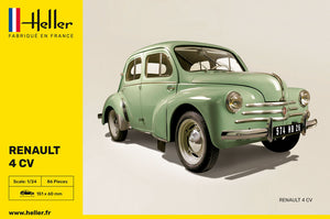 Portada de la caja de la maqueta del utilitario francés Renault 4L CV en escala 1:24 de Heller referencia 80762
