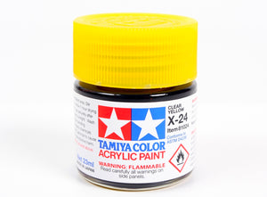 Bote de pintura de 23ml de color amarillo transparente brillante de Tamiya referencia X-24