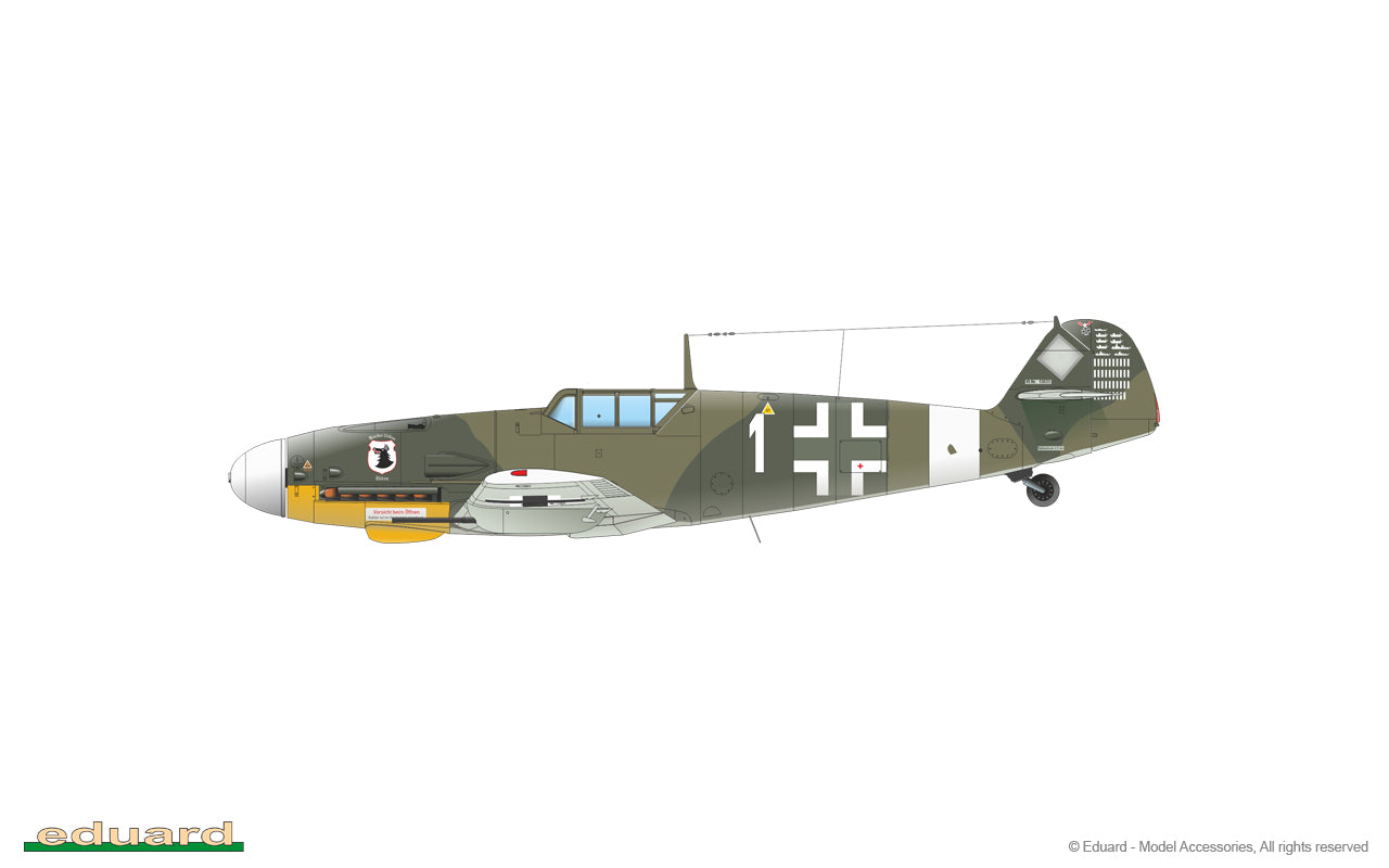 Decoración 2 de la maqueta del caza Messerschmitt BF-109 en versión G-2 y escala 1:48 de Eduard referencia 82165
