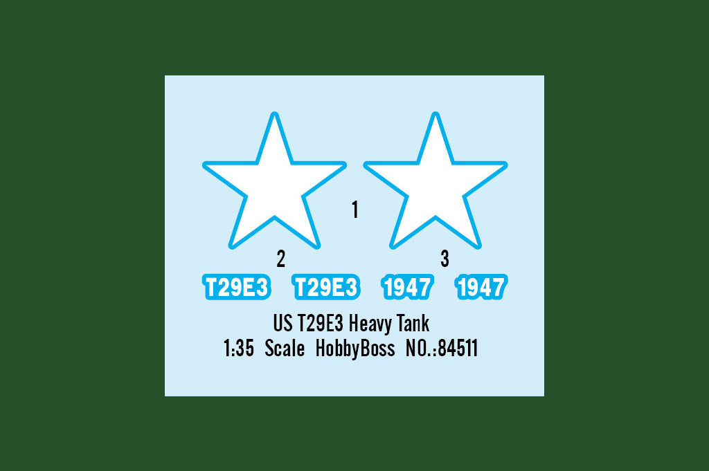 Calcas de la maqueta del T29E3 norteamericano en escala 1:35 de Trumpeter referencia 84511