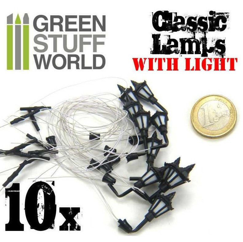 GREEN STUFF Farolas Clasicas de PARED con Luces LED (10 unidades)