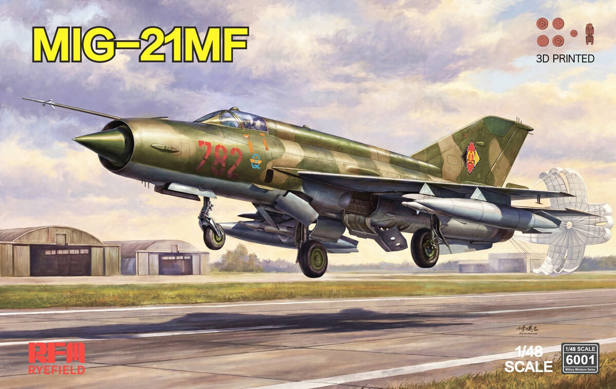 Foto de la portada de la maqueta del caza sóvietico Mig-21 MF en escala 1:48 de Rye Field Model referencias 6001