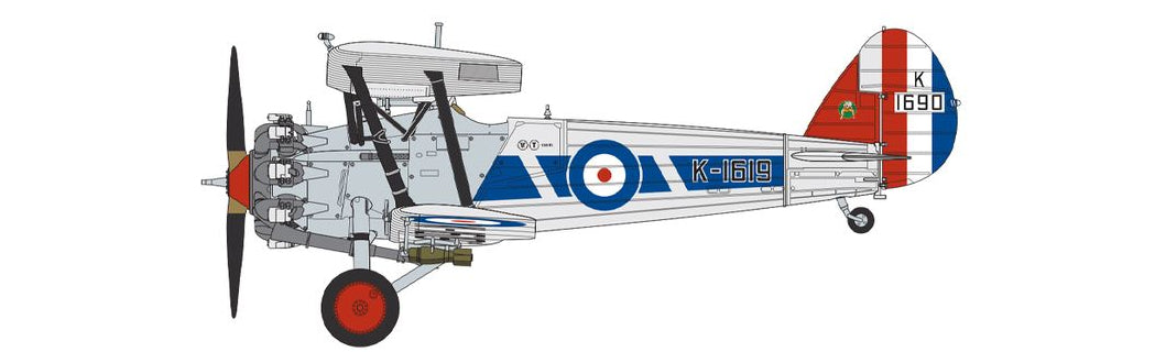 Decoración 1 del caza biplano británico Bristol Bulldog Mk.IIA en escala 1:48 de Airfix eferencia A05145