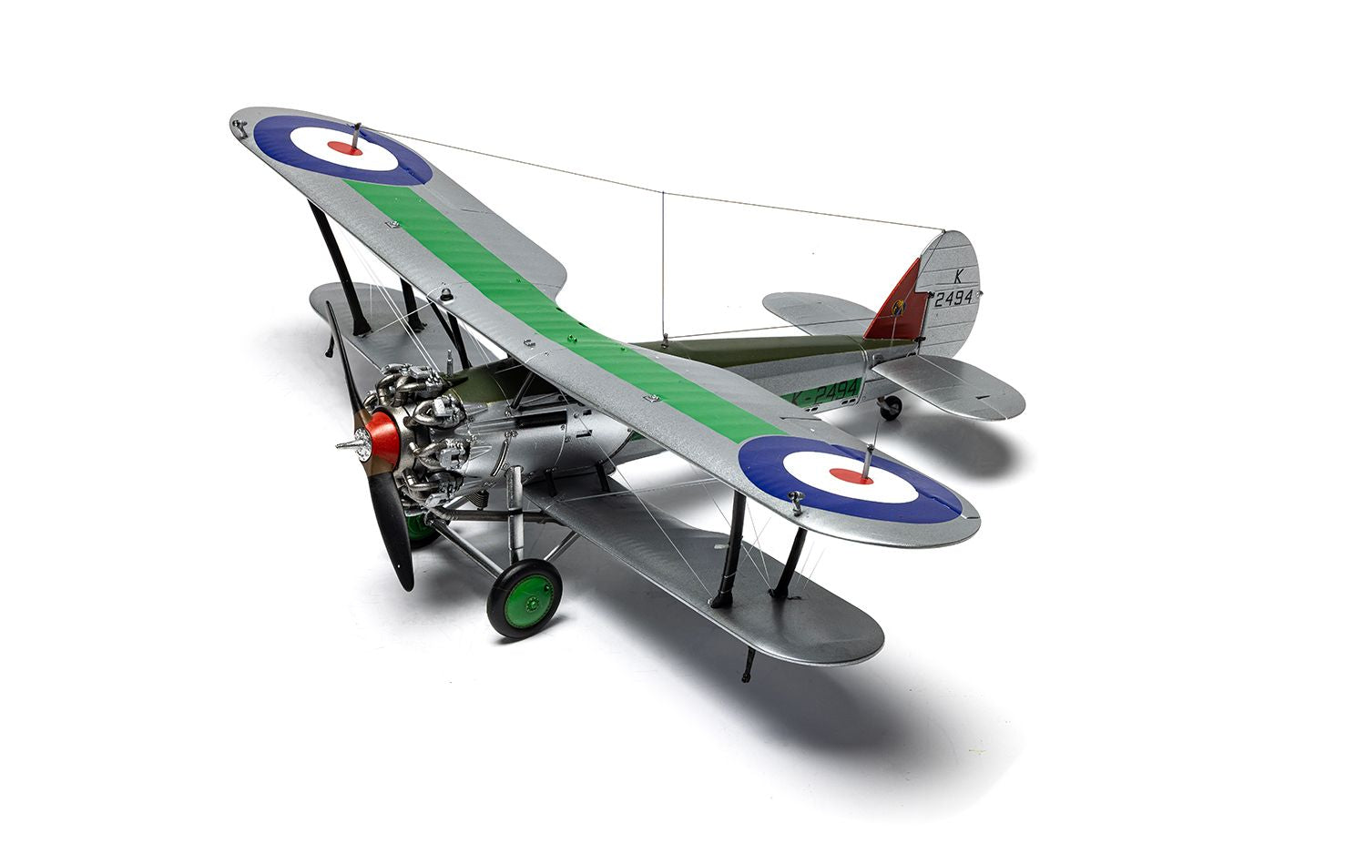 Foto con decoración 2 del caza biplano británico Bristol Bulldog Mk.IIA en escala 1:48 de Airfix eferencia A05145