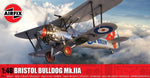 Portada de la maqueta del caza biplano británico Bristol Bulldog Mk.IIA en escala 1:48 de Airfix eferencia A05145