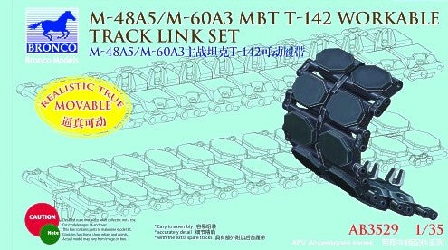 BRONCO (1/35) M-48A5/M-60A3 MBT T-142 Workable Track Link Set