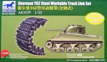 BRONCO (1/35) Sherman T62 Steel Workable Track Link Set