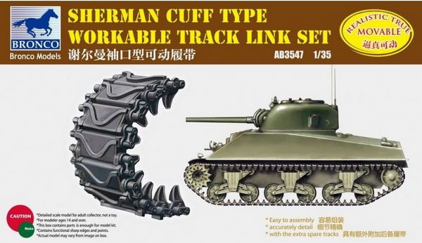 BRONCO (1/35) Sherman Cuff type Workable Track Link Set