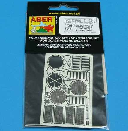 ABER (1/35) Grilles for german tank Sd.Kfz.171 Panther, Ausf.G late model