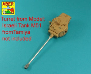 ABER (1/35) 105mm D1504 L/44 Lauf mit Mündungsbremse für israelischen Sherman M51