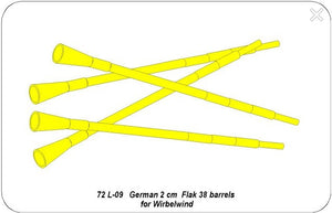ABER (1/72) German 2cm Flak 38 barrels for Wirbelwind