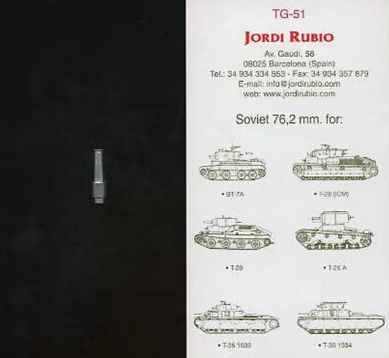 ABER (1/35) Soviet Gun Barrel 76,2 mm BT-7A, T-26A, T-28, T-29, T-35