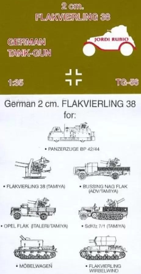 ABER (1/35) German Gun Barrels 20mm FlaK 30/38/Flakvierling