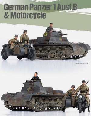 ACADEMY (1/35) German Panzer I Ausf. B & Motorcycle