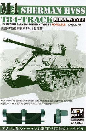 AFV CLUB (1/35) T84 Workable Track Link M4 Sherman HVSS (Rubber Type)