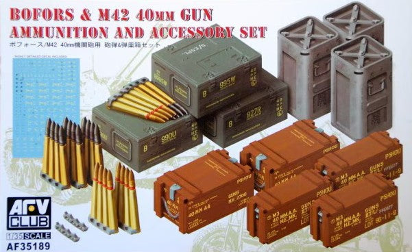 AFV CLUB (1/35) Bofors & M42 40mm Gun Ammuntion and Accessory Set