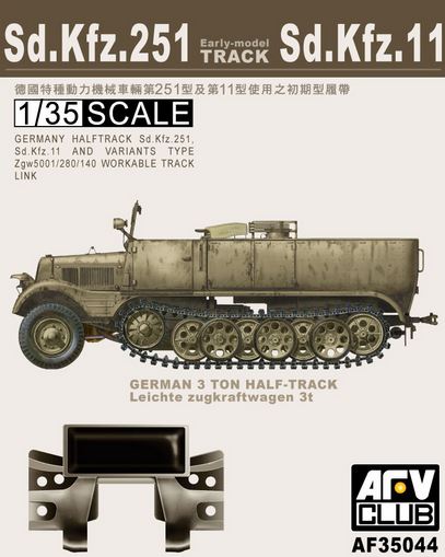 AFV CLUB (1/35) German Halftrack Sd.Kfz. 251, Sd.Kfz. 11 & Variants - Workable Tracks
