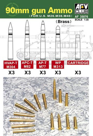 AFV CLUB (1/35) 90mm Gun Ammo (for M36 & M26)