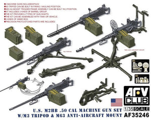 AFV CLUB (1/35) U.S. M2HB .50 Cal Machine Gun Set W/M3 Tripod & M63 Anti-Aircraft Mount