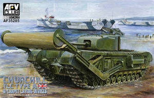 Foto de la portada de la caja de la maqueta del tanque Churchill Mk.IV TLCen escala 1:35 de AFV Club referencia 35285