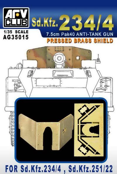 AFV CLUB (1/35) 7,5cm PaK 40 Anti-Tank Gun Pressed Brass Shield for Sd.Kfz. 234/4 & 251/22