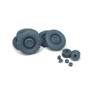 PIMP MY MINIATURES (1/35) US Jeep Willys road wheels (weighted) with snow chains
