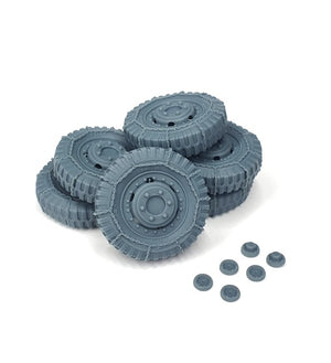 PIMP MY MINIATURES (1/35) M8 Greyhound road wheels (weighted) with snow chains