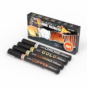 AK INTERACTIVE Rotuladores Líquidos Metalizados – Set de 4 unidades
