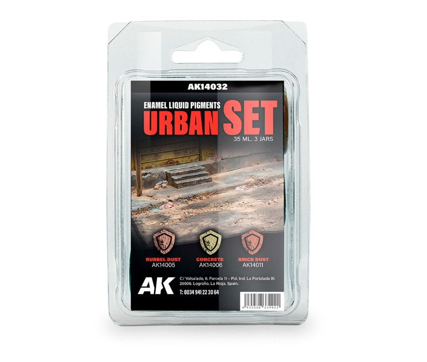 AK INTERACTIVE Urban Set – Enamel Liquid Pigment (Pigmento Líquido)