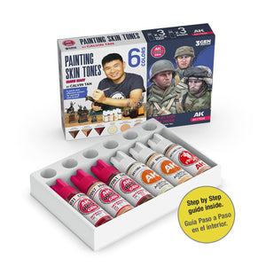Contenido del set de pinturas con 6 colores para piel de Calvin Tan de AK Interactive con referencia 17526