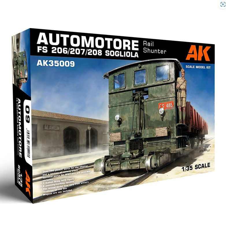 AK INTERACTIVE (1/35) Automotore FS 206/207/208 Sogliola Rail Shunter – Tren de Maniobras