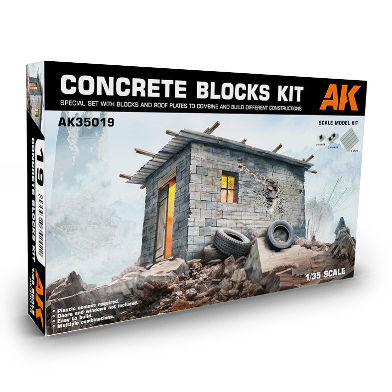 AK INTERACTIVE (1/35) Kit de Bloques de Hormigón (Concrete Blocks Kit)