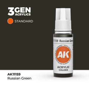 Bote de pintura de 17ml de color Verde Ruso de la serie AK 3Gen referencia 11159