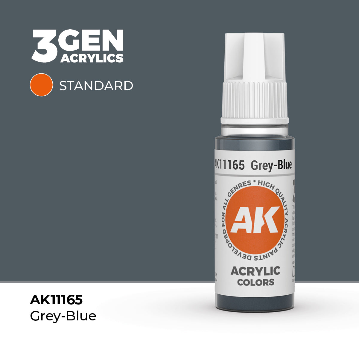 Bote de 17ml color gris azulado de la gama acrílica 3Gen de AK Intercative referencia 11165