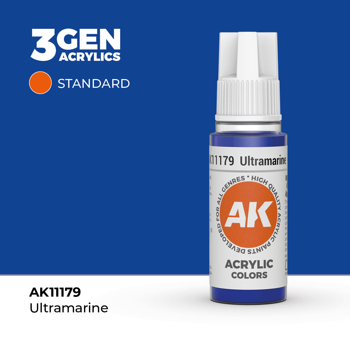 Bote de 17ml color ultramar de la gama acrílica 3Gen de AK Intercative referencia 11179