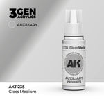 Bote de 18ml de Medium brillo retardante para mezclar con pinturas 3Gen Acrílicas y hacer que tarde más en secarse, referencia AK11235