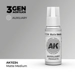 Bote de 18ml de Medium mate retardante para mezclar con pinturas 3Gen Acrílicas y hacer que tarde más en secarse, referencia AK11234