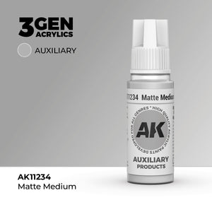 Bote de 18ml de Medium mate retardante para mezclar con pinturas 3Gen Acrílicas y hacer que tarde más en secarse, referencia AK11234