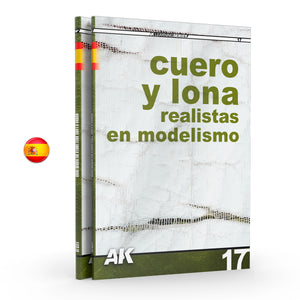 Portada del libro de 88 páginas con técnicas para pintar cuero y lona de AK referencia 543