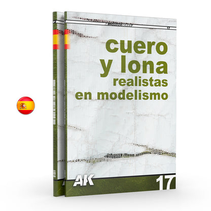 Portada del libro de 88 páginas con técnicas para pintar cuero y lona de AK referencia 543