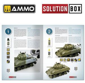 AMMO Solution Book 22 - Cómo pintar Vehiculos USA en Europa durante la 2GM (English, Castellano, Français, Deutch)