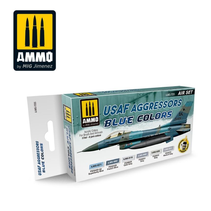 AMMO USAF Aggressors Blue Colors Set