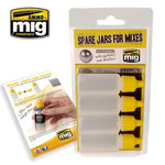 Set de 4 frascos de 17ml con agitador y dosificador para la mezcla de pintura de AMMO referencia 8004