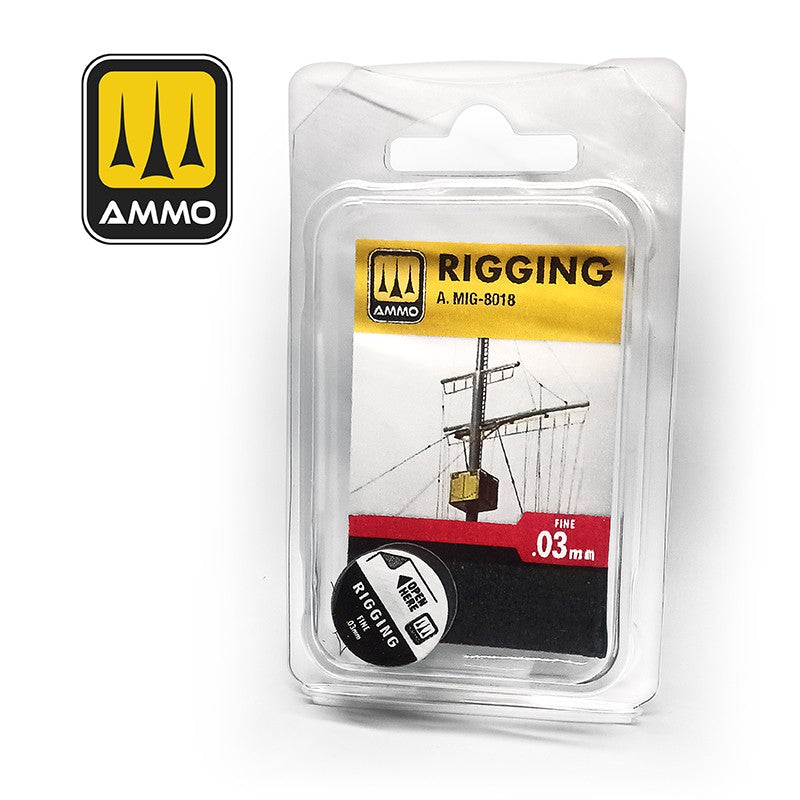 Bovina de 2 metros con cable de nylon para usar en aparejos marinos o cables de antena para vehículos y aviones en escala 1:48 y 1:32 de AMMO referencia 8018